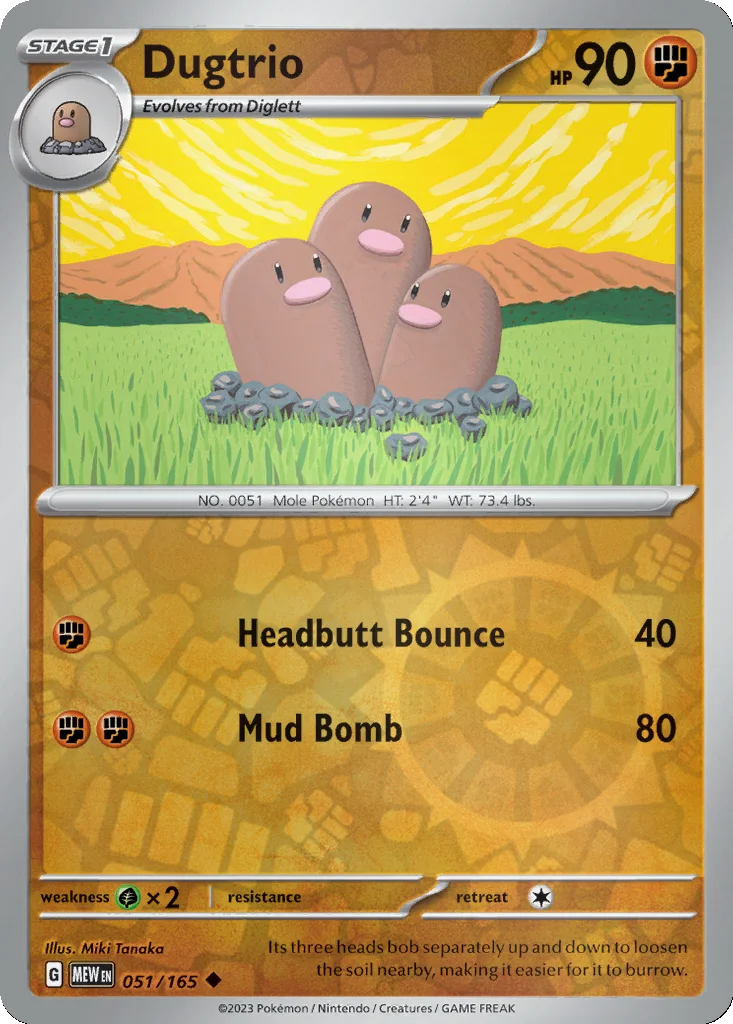 Dugtrio 051/165 151 (Reverse holo)