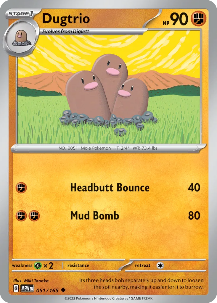 Dugtrio 051/165 SV: Scarlet & Violet 151 (Normal)