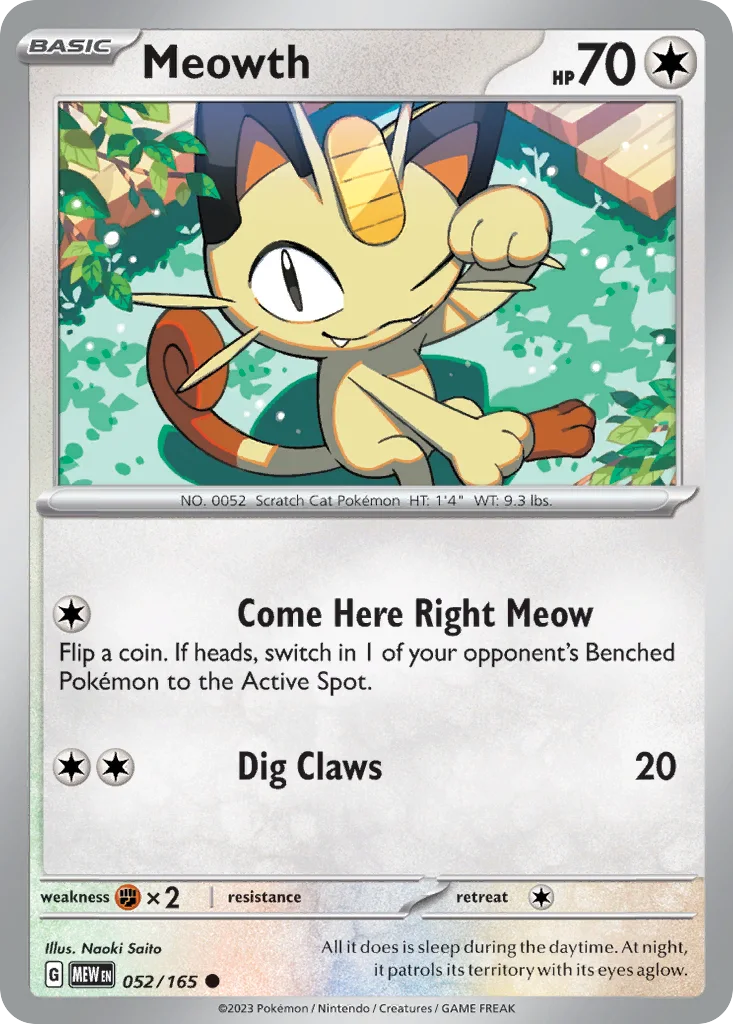 Meowth 052/165 SV: Scarlet & Violet 151 (Normal)