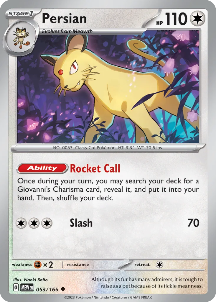 Persian 053/165 SV: Scarlet & Violet 151 (Normal)