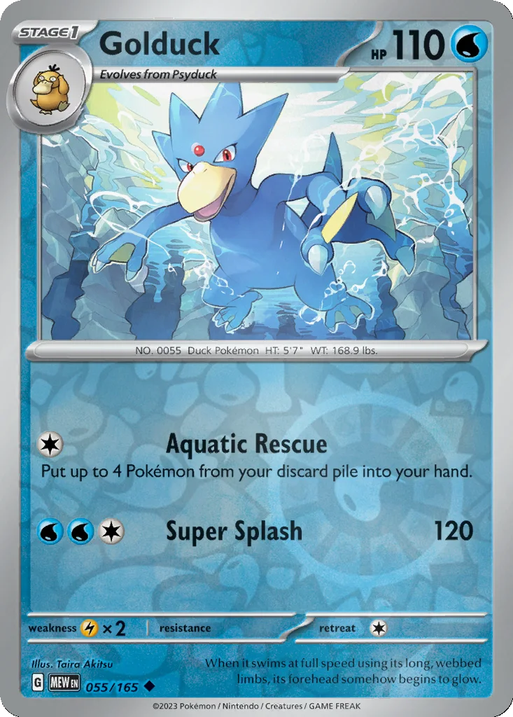 Golduck 055/165 151 (Reverse holo)