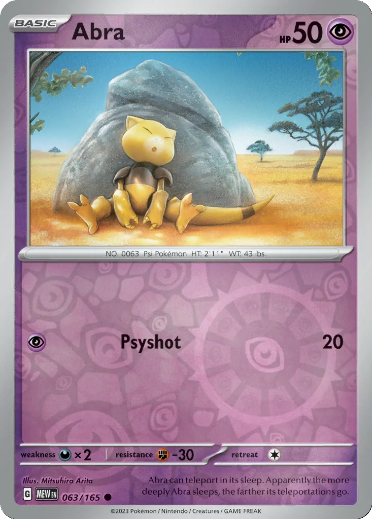 Abra 063/165 151 (Reverse holo)