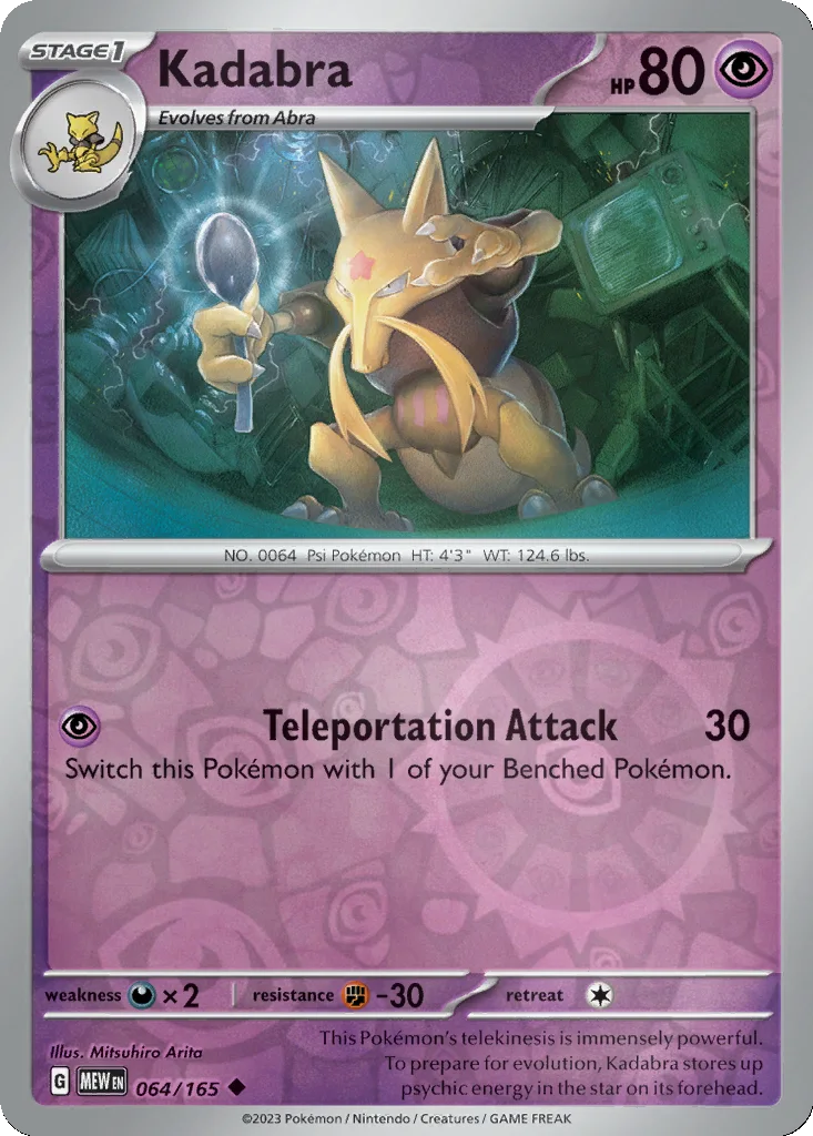 Kadabra 064/165 SV: Scarlet & Violet 151 (Reverse holo)