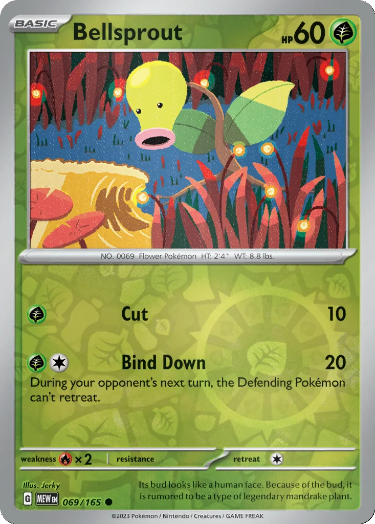 Bellsprout 069/165 151 (Reverse holo)