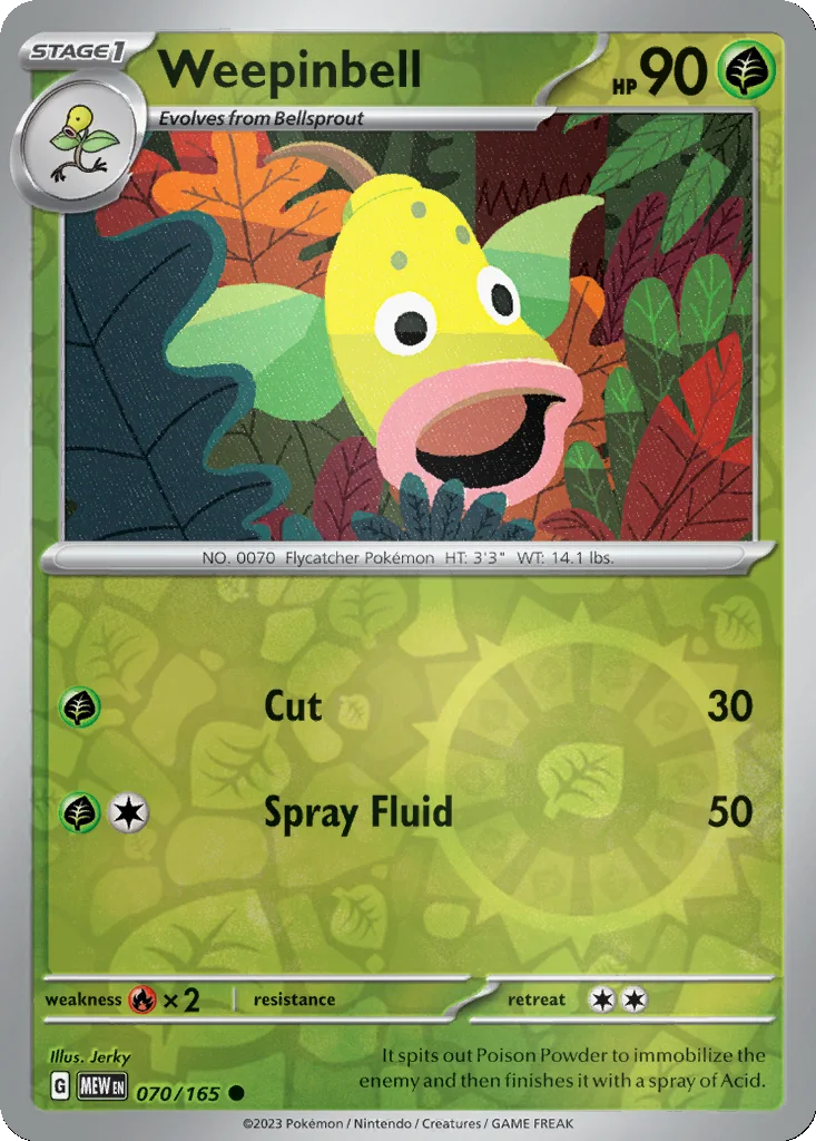 Weepinbell 070/165 151 (Reverse holo)