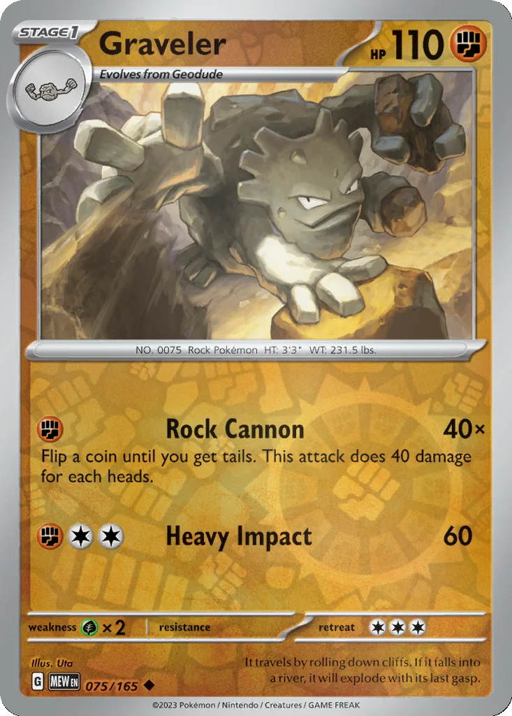 Graveler 075/165 151 (Reverse holo)