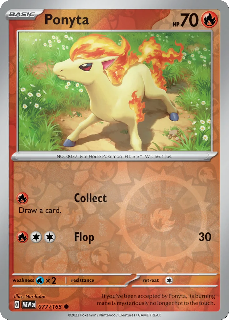 Ponyta 077/165 151 (Reverse holo)