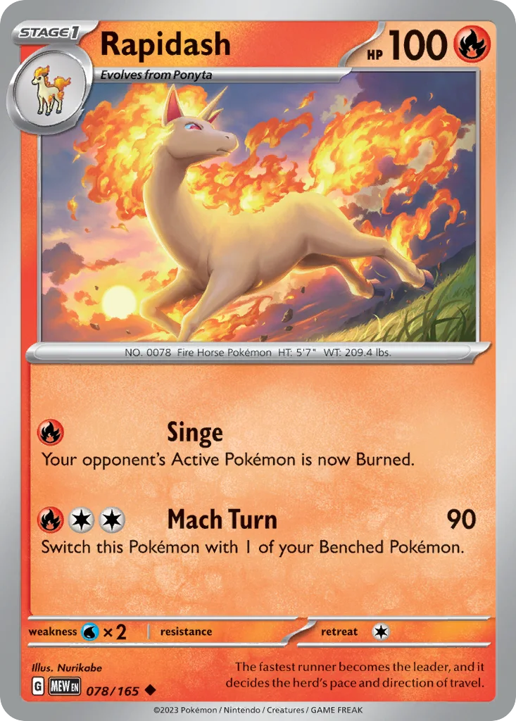 Rapidash 078/165 SV: Scarlet & Violet 151 (Normal)