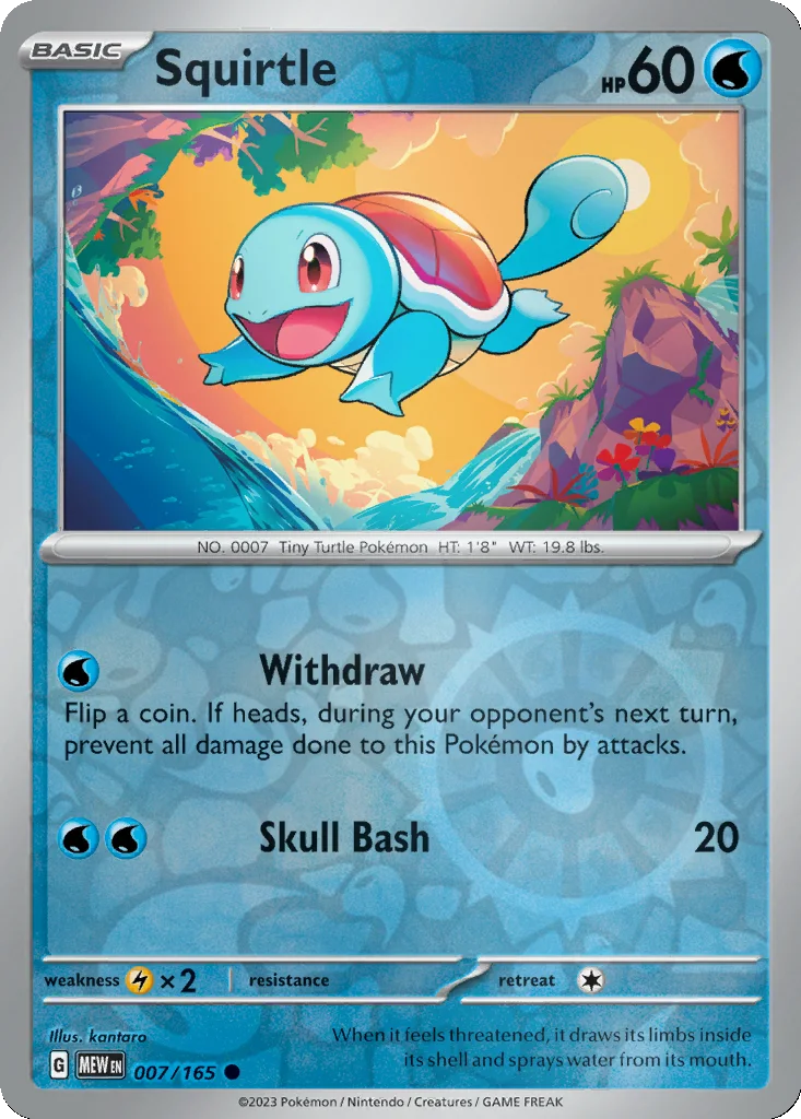 Squirtle 007/165 SV: Scarlet & Violet 151 (Reverse holo)