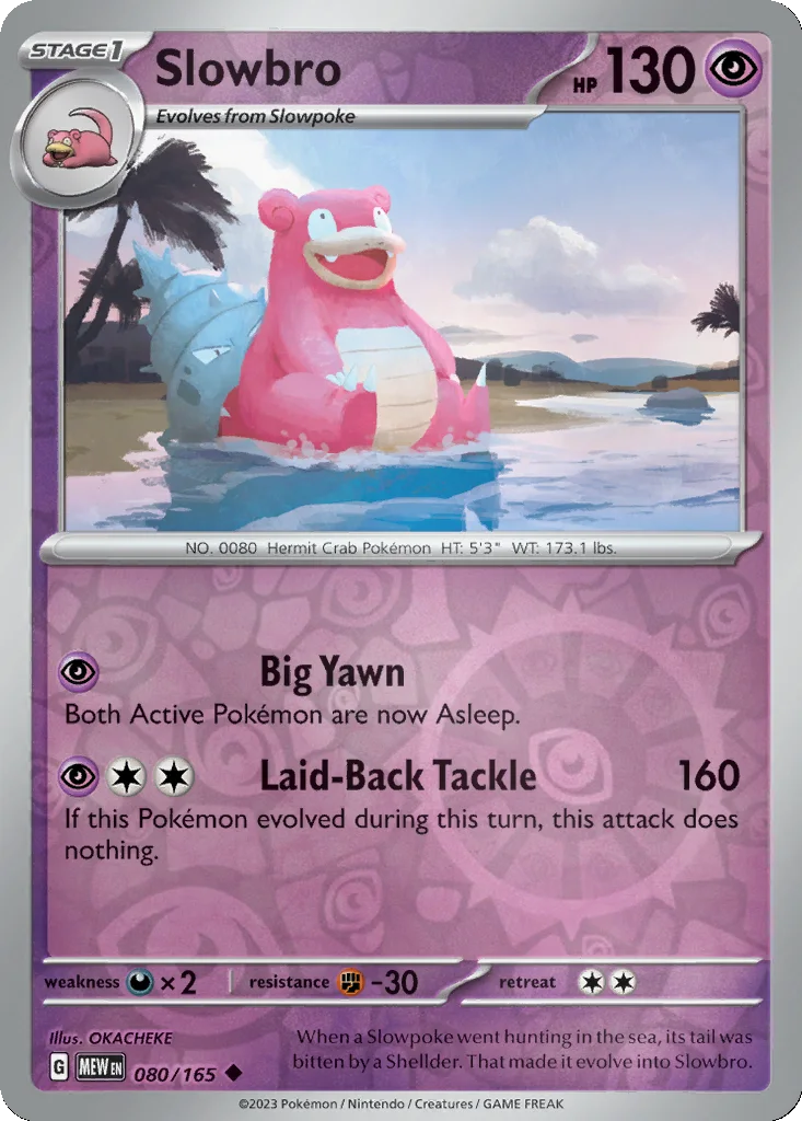 Slowbro 080/165 151 (Reverse holo)