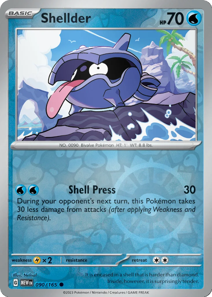 Shellder 090/165 151 (Reverse holo)