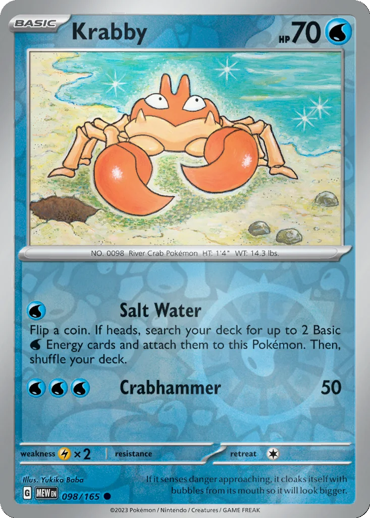 Krabby 098/165 151 (Reverse holo)