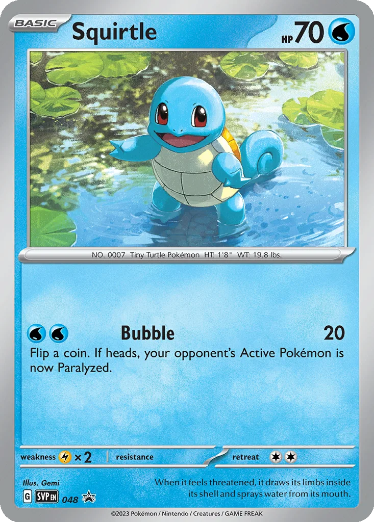 Squirtle 048 Scarlet & Violet Black Star Promos (151 Poster Collection - HD Holo)