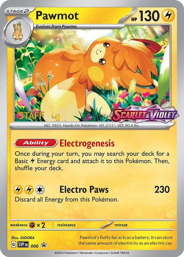 Pawmot 006 Scarlet & Violet Black Star Promos (Prerelease - STAFF)