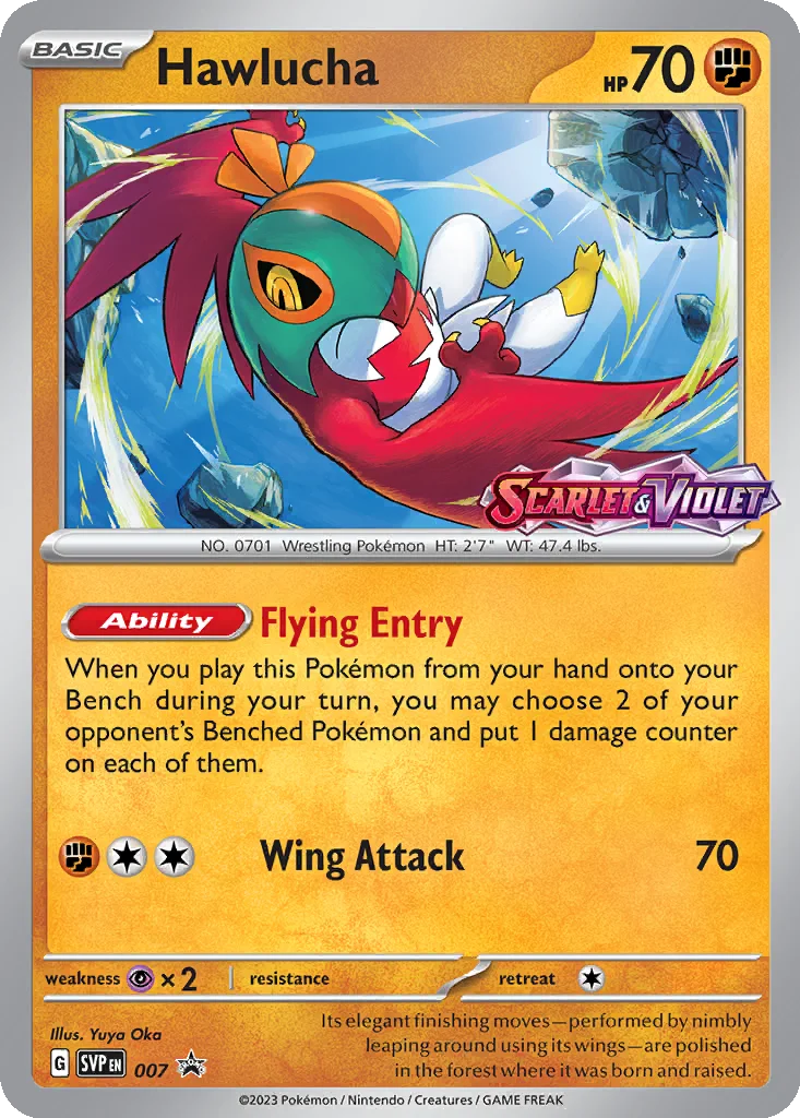 Hawlucha 007 Scarlet & Violet Black Star Promos (Build & Battle Box)