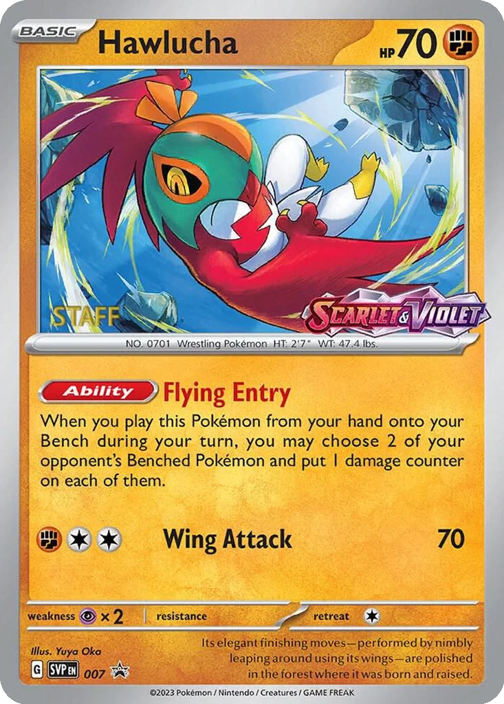 Hawlucha 007 Scarlet & Violet Black Star Promos (Prerelease - STAFF)