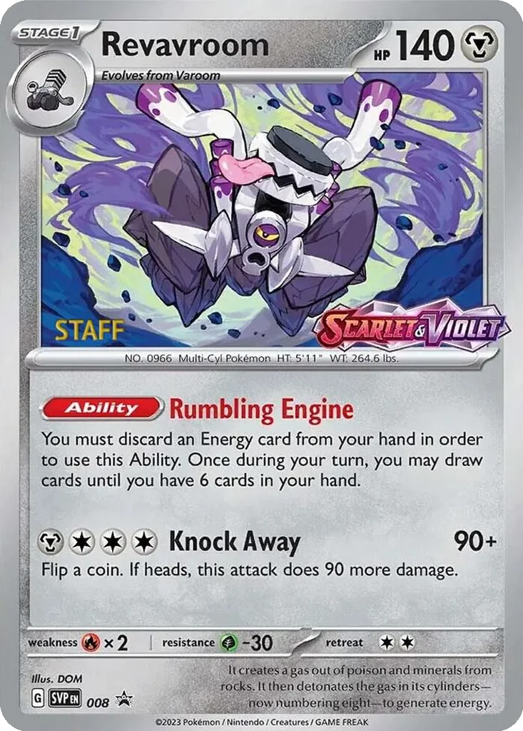 Revavroom 008 Scarlet & Violet Black Star Promos (Prerelease - STAFF)