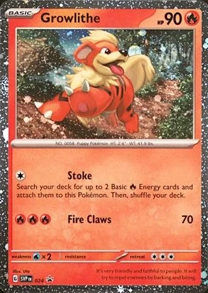 Growlithe 024 Scarlet & Violet Black Star Promos (Single Pack Blister (Cosmos Holo))