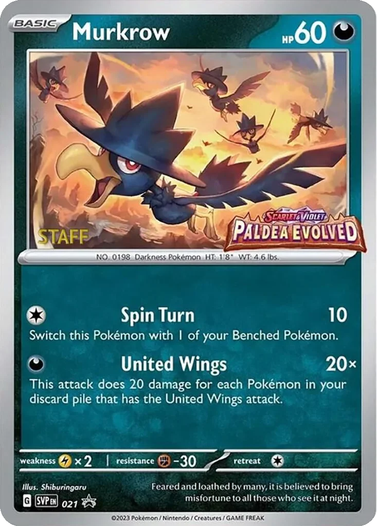 Murkrow 021 Scarlet & Violet Black Star Promos (Staff Stamped)