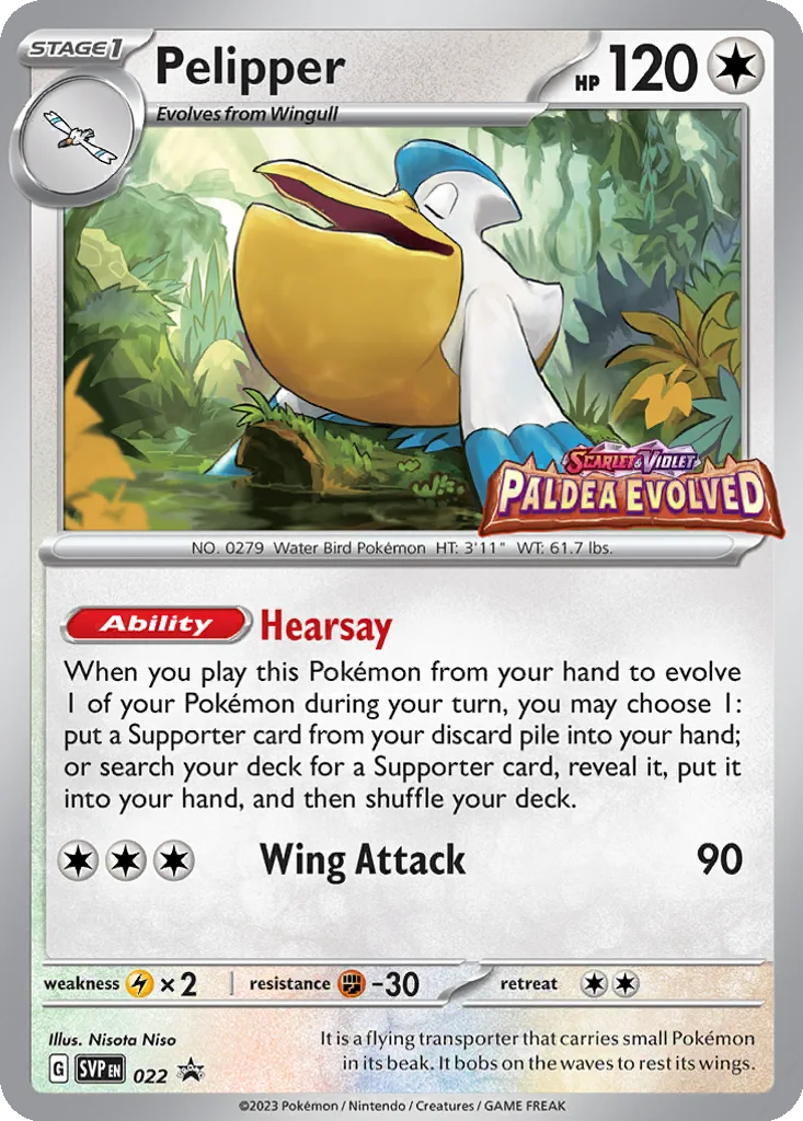 Pelipper 022 Scarlet & Violet Black Star Promos (Build & Battle Deck Promo)