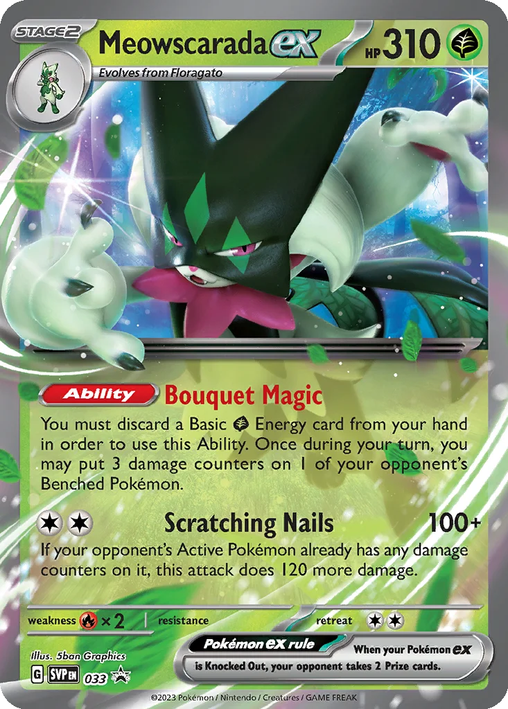 Meowscarada ex 033 Scarlet & Violet Black Star Promos (Paldea Partners Tin)