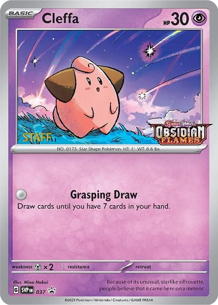 Cleffa 037 Scarlet & Violet Black Star Promos (Staff Stamped)