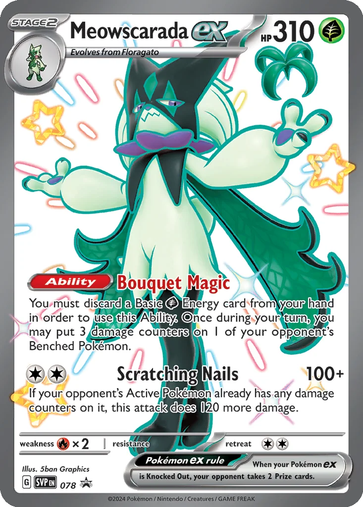 Meowscarada ex 078 Scarlet & Violet Black Star Promos (Paldean Fates Premium Collection)