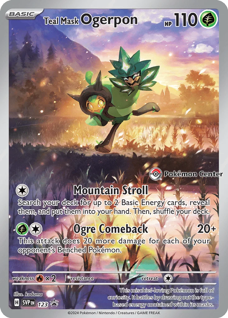Teal Mask Ogerpon 123 Scarlet & Violet Black Star Promos (Pokemon Center ETB Promo)