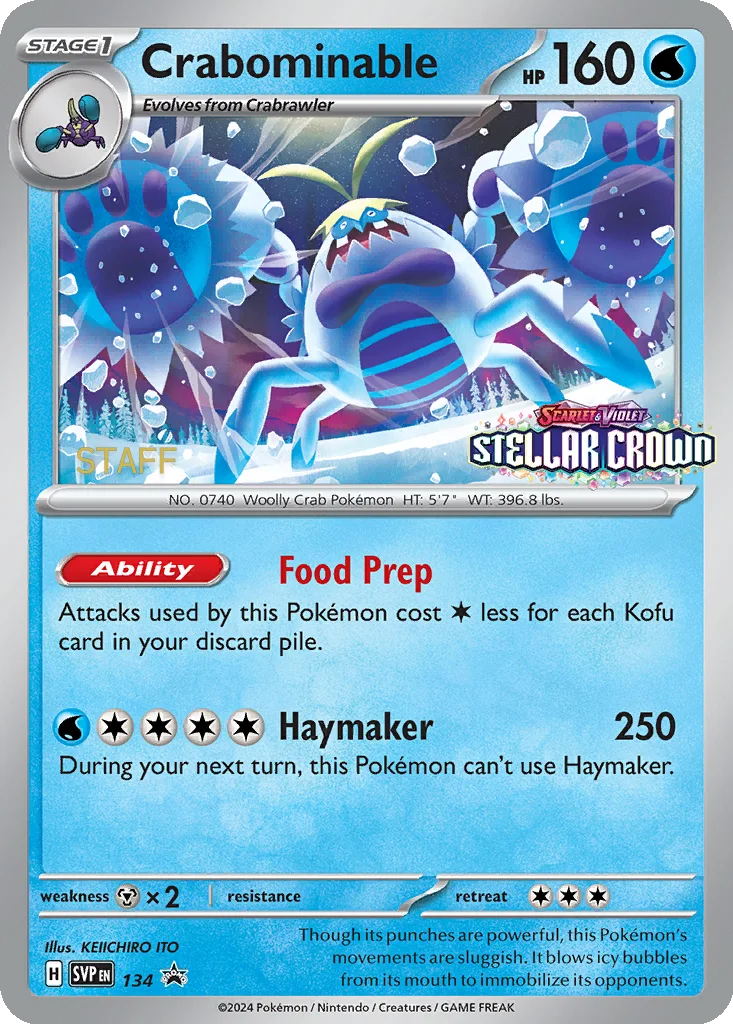 Crabominable 134 Scarlet & Violet Black Star Promos (Staff Stamped)