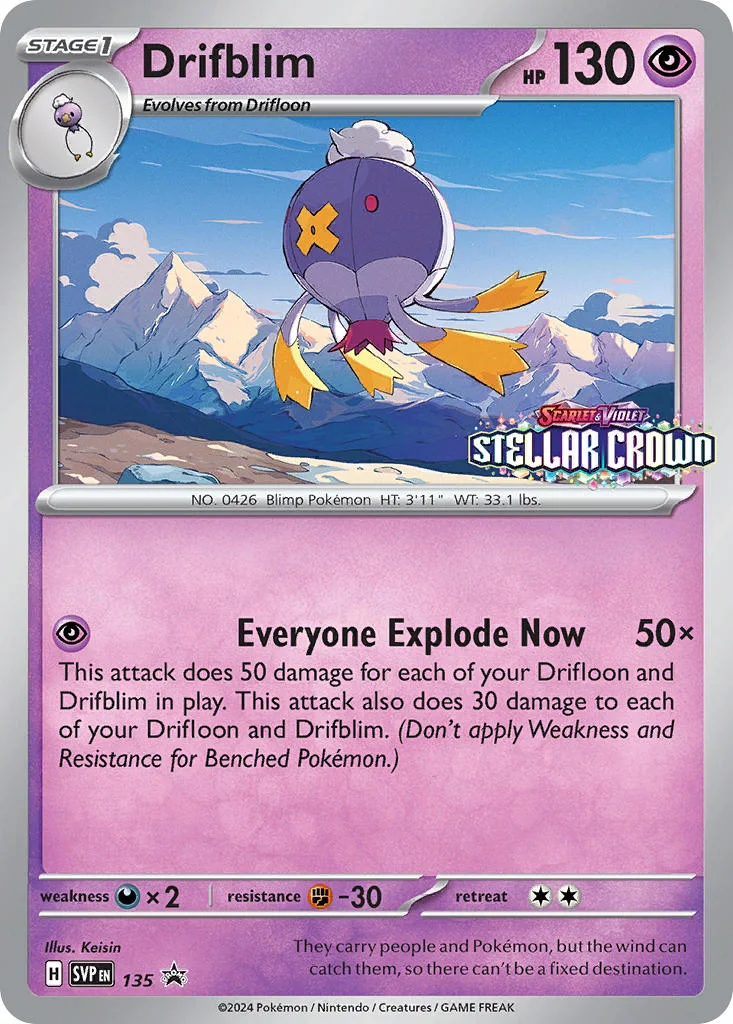 Drifblim 135 Scarlet & Violet Black Star Promos (Build & Battle Deck Promo)