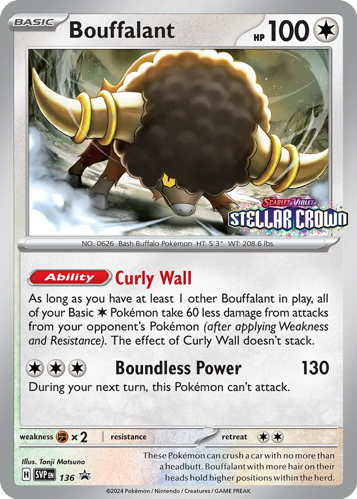 Bouffalant 136 Scarlet & Violet Black Star Promos (Build & Battle Deck Promo)