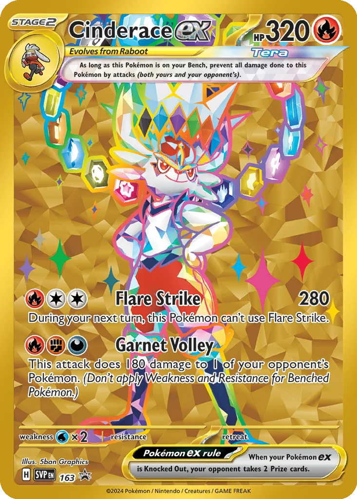 Cinderace ex 163 Scarlet & Violet Black Star Promos (Terapagos ex Ultra-Premium Collection)