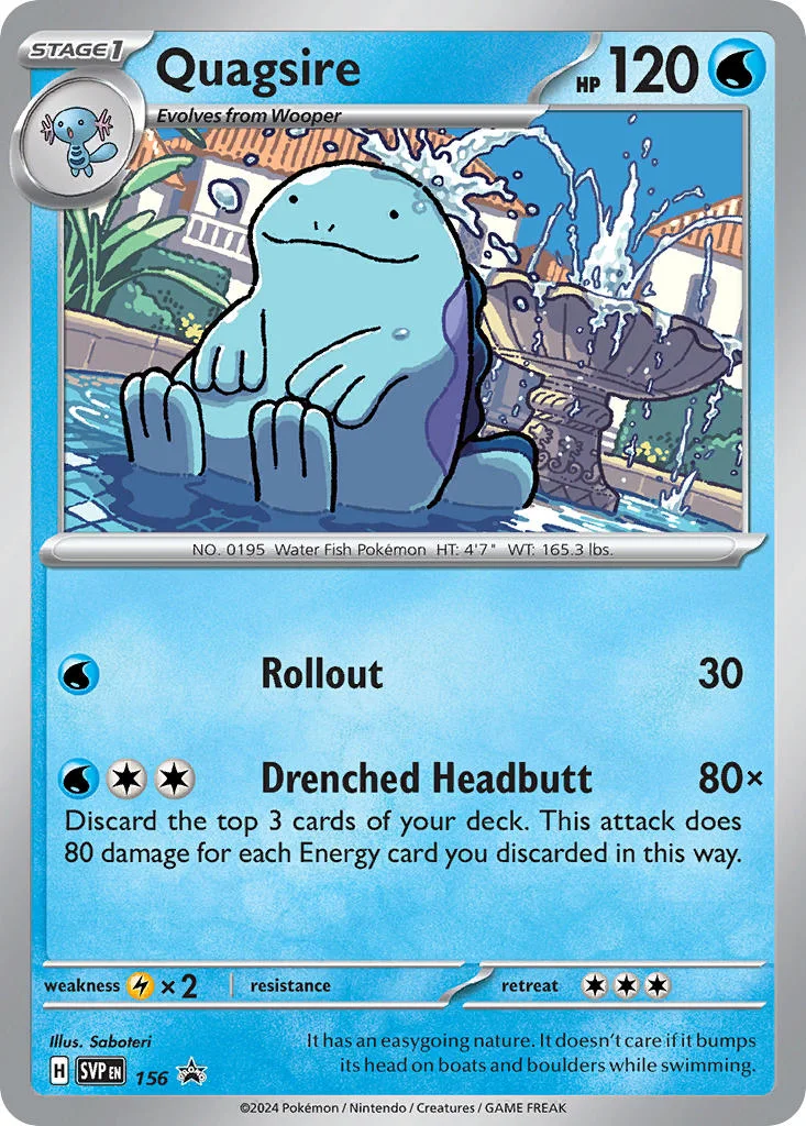 Quagsire 156 Scarlet & Violet Black Star Promos (3-Pack Blister)