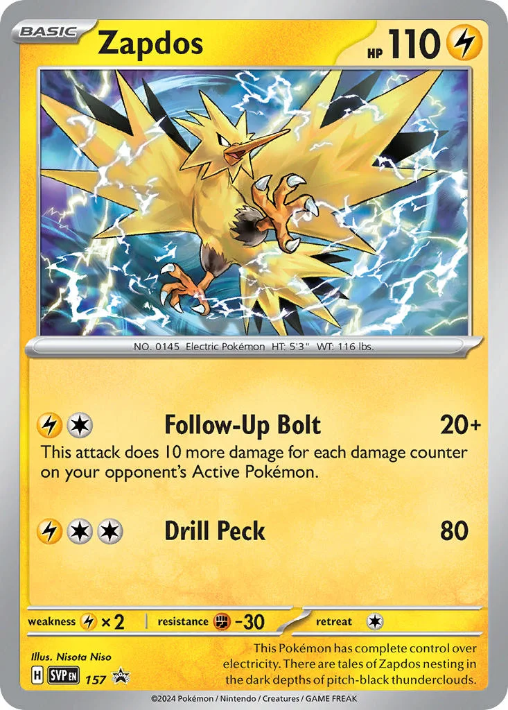 Zapdos 157 Scarlet & Violet Black Star Promos (3-Pack Blister)
