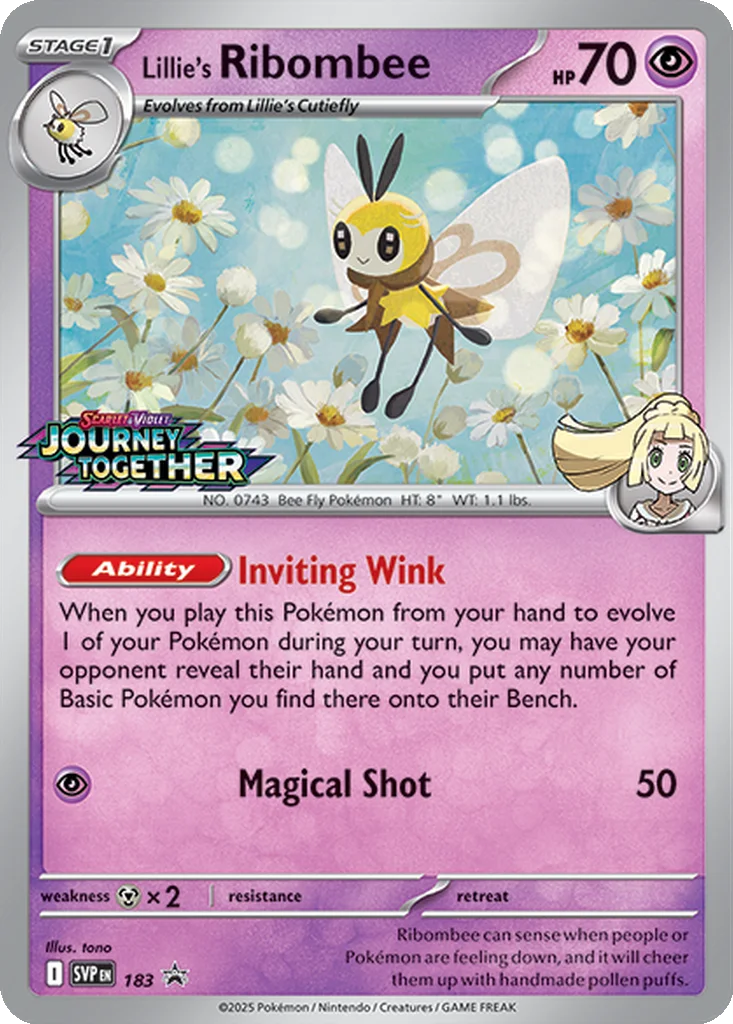 Lillie's Ribombee 183 Scarlet & Violet Black Star Promos (Staff Stamped)