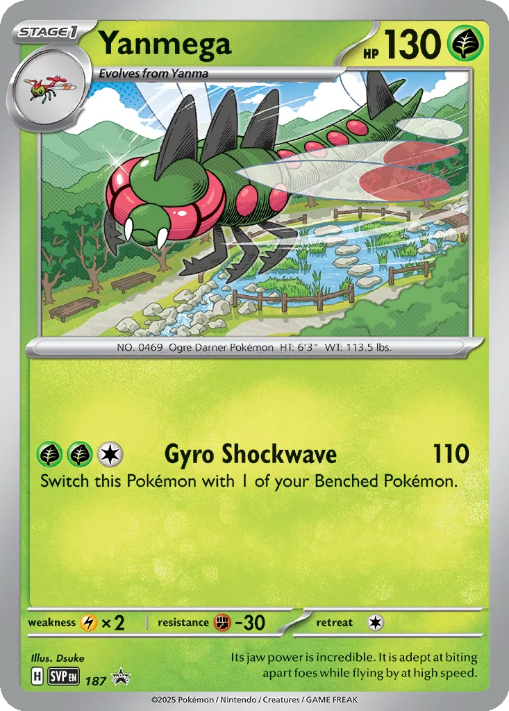 Yanmega 187 Scarlet & Violet Black Star Promos (3-Pack Blister)