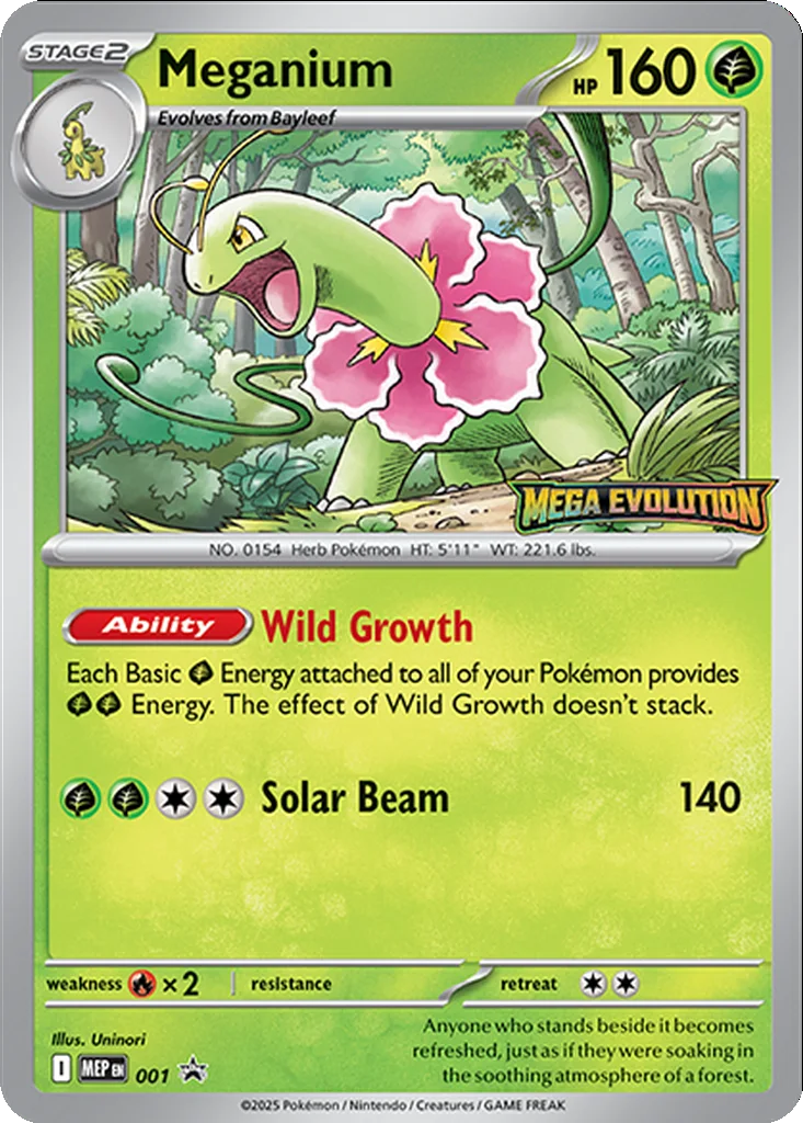 Meganium 001 Mega Evolution Promo (Build & Battle Deck Promo)