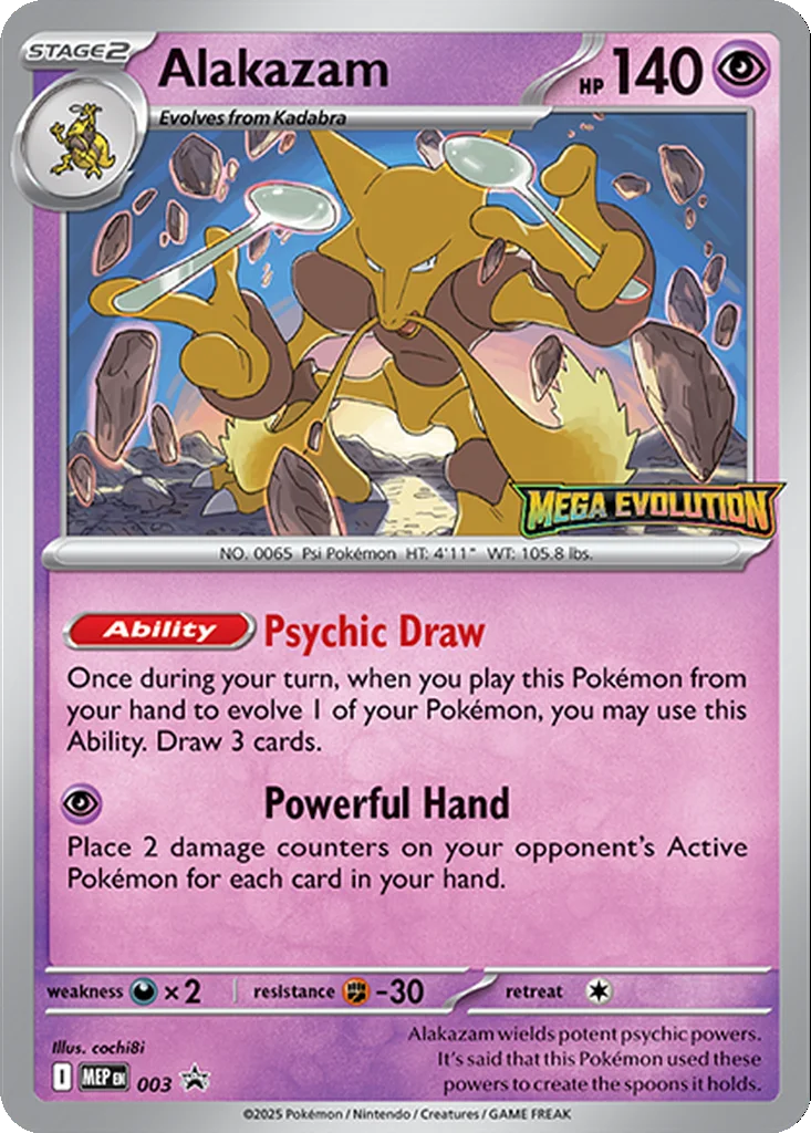 Alakazam 003 Mega Evolution Promo (Build & Battle Deck Promo)