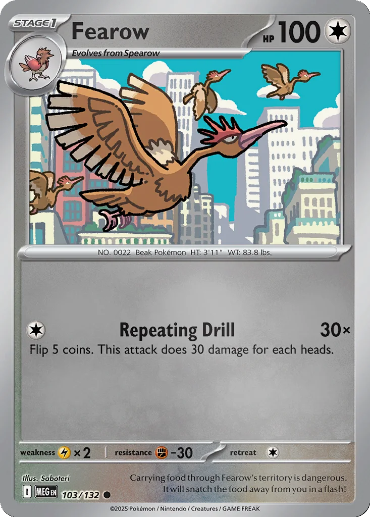 Fearow 103/132 Mega Evolution (Reverse holo)