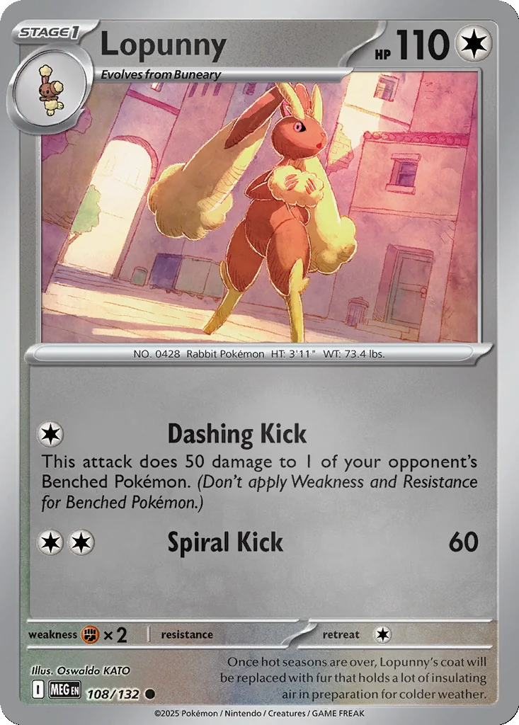 Lopunny 108/132 ME01: Mega Evolution (Reverse holo)