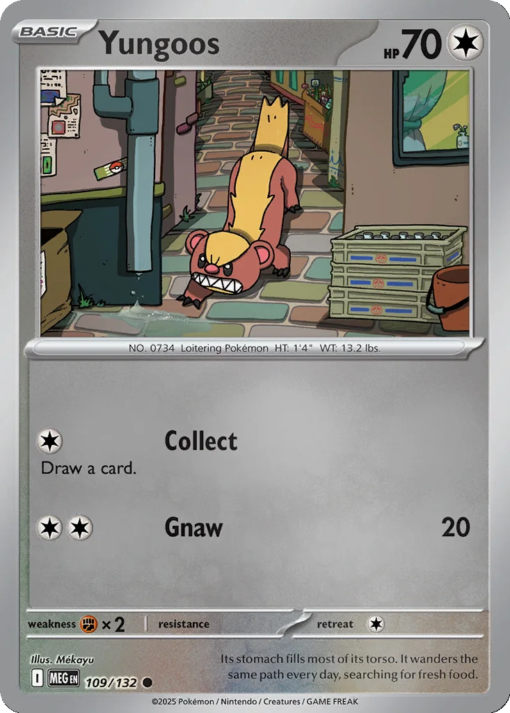 Yungoos 109/132 ME01: Mega Evolution (Reverse holo)