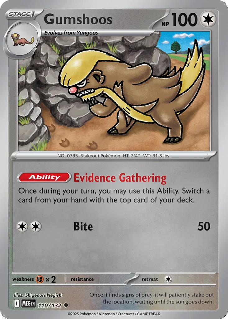 Gumshoos 110/132 Mega Evolution (Reverse holo)