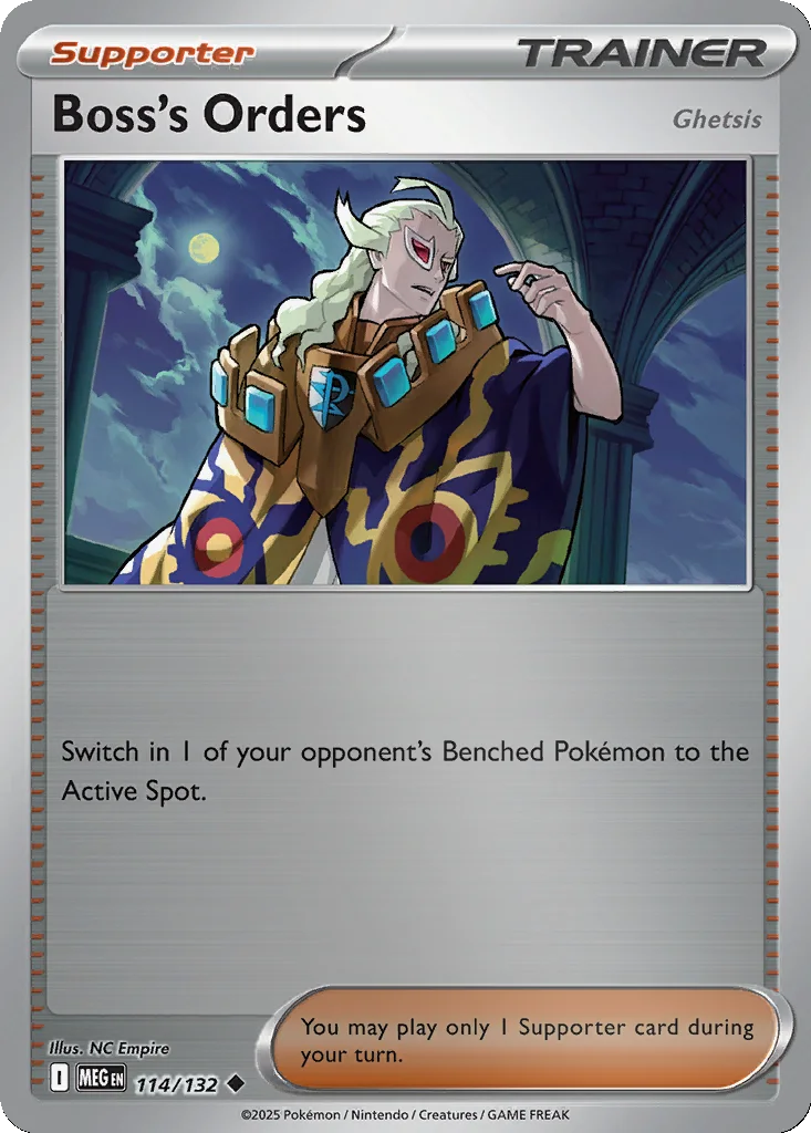 Boss's Orders (Ghetsis) 114/132 ME01: Mega Evolution (Reverse holo)