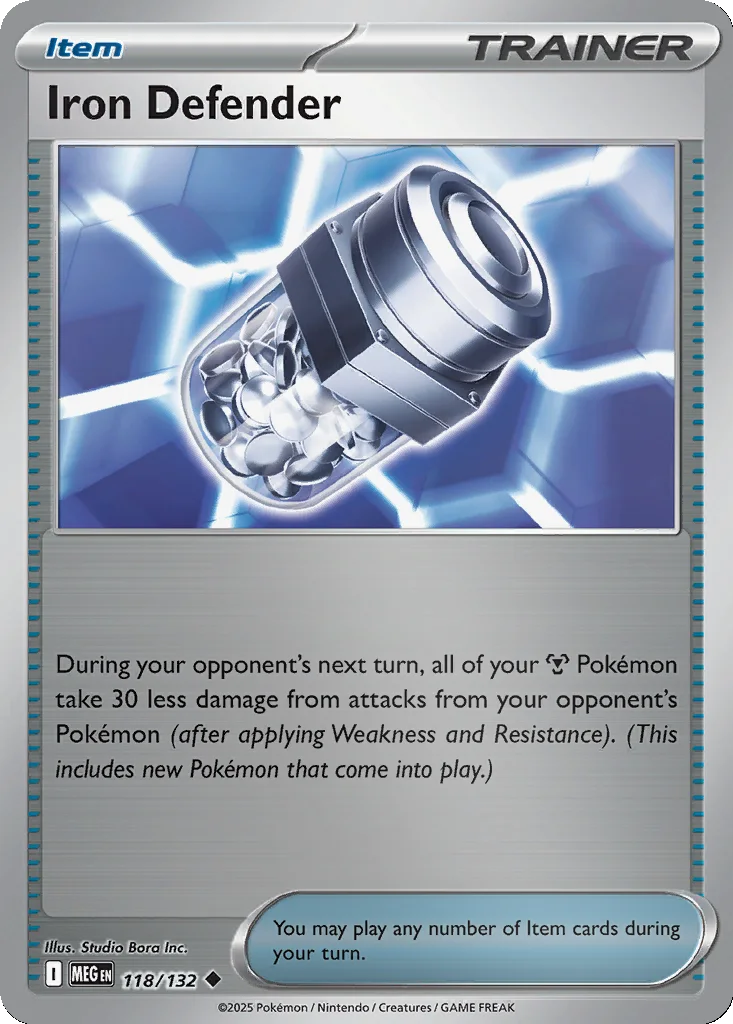 Iron Defender 118/132 ME01: Mega Evolution (Reverse holo)