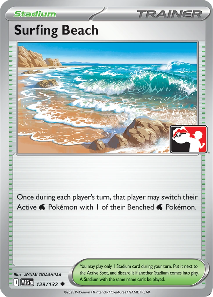 Surfing Beach 129/132 Mega Evolution (Play! Pokémon)