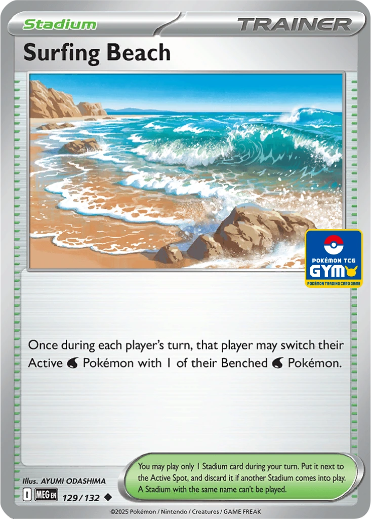 Surfing Beach 129/132 Mega Evolution (Pokémon TCG Gym)