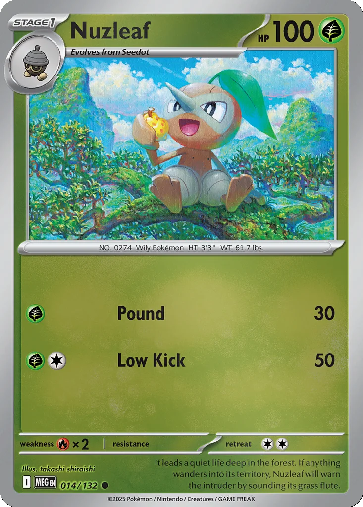 Nuzleaf 014/132 Mega Evolution (Reverse holo)