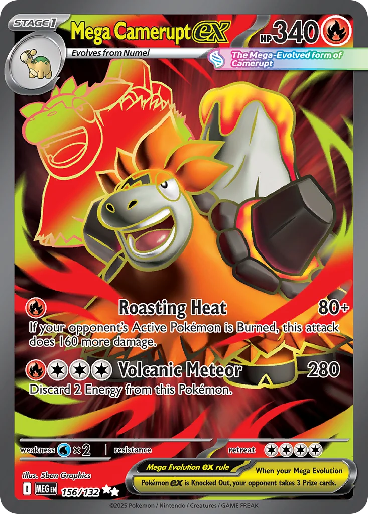 Mega Camerupt ex 156/132 Mega Evolution (Holo)