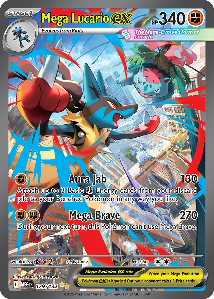 Mega Lucario ex 179/132 Mega Evolution (Holo)