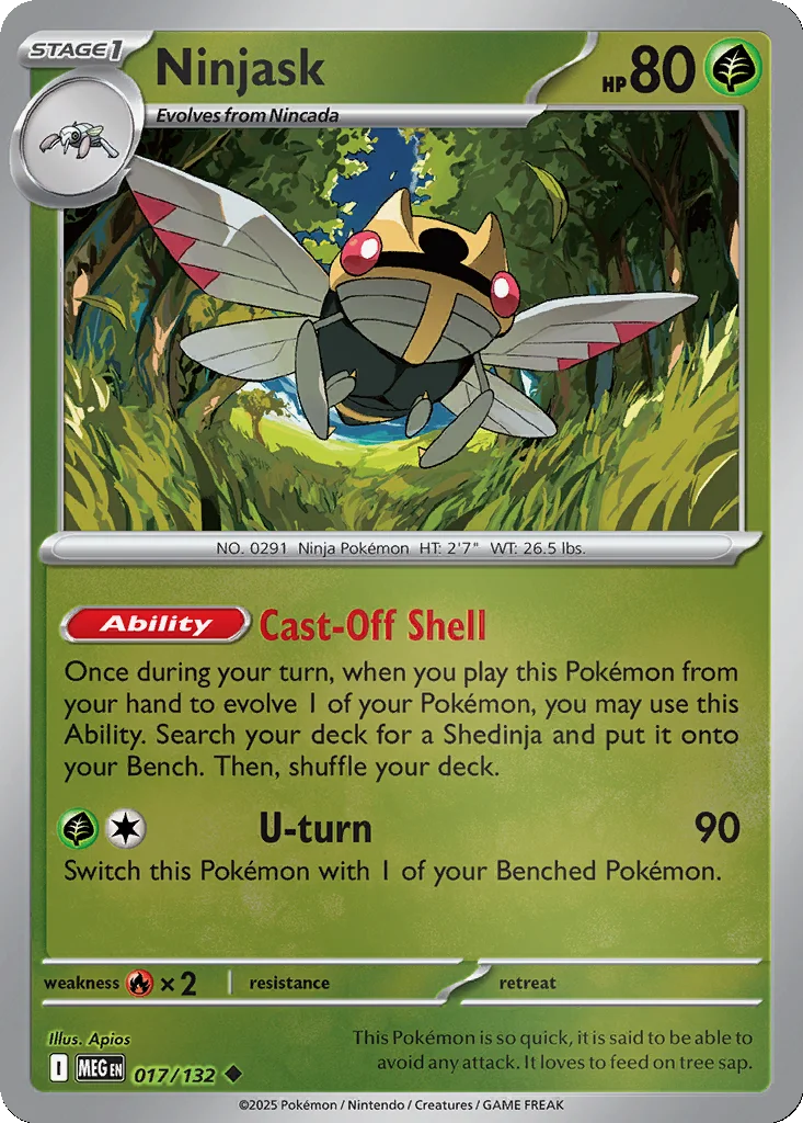 Ninjask 017/132 ME01: Mega Evolution (Reverse holo)